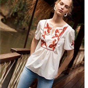 MADEWELL 100% COTTON EMBROIDERED TOP